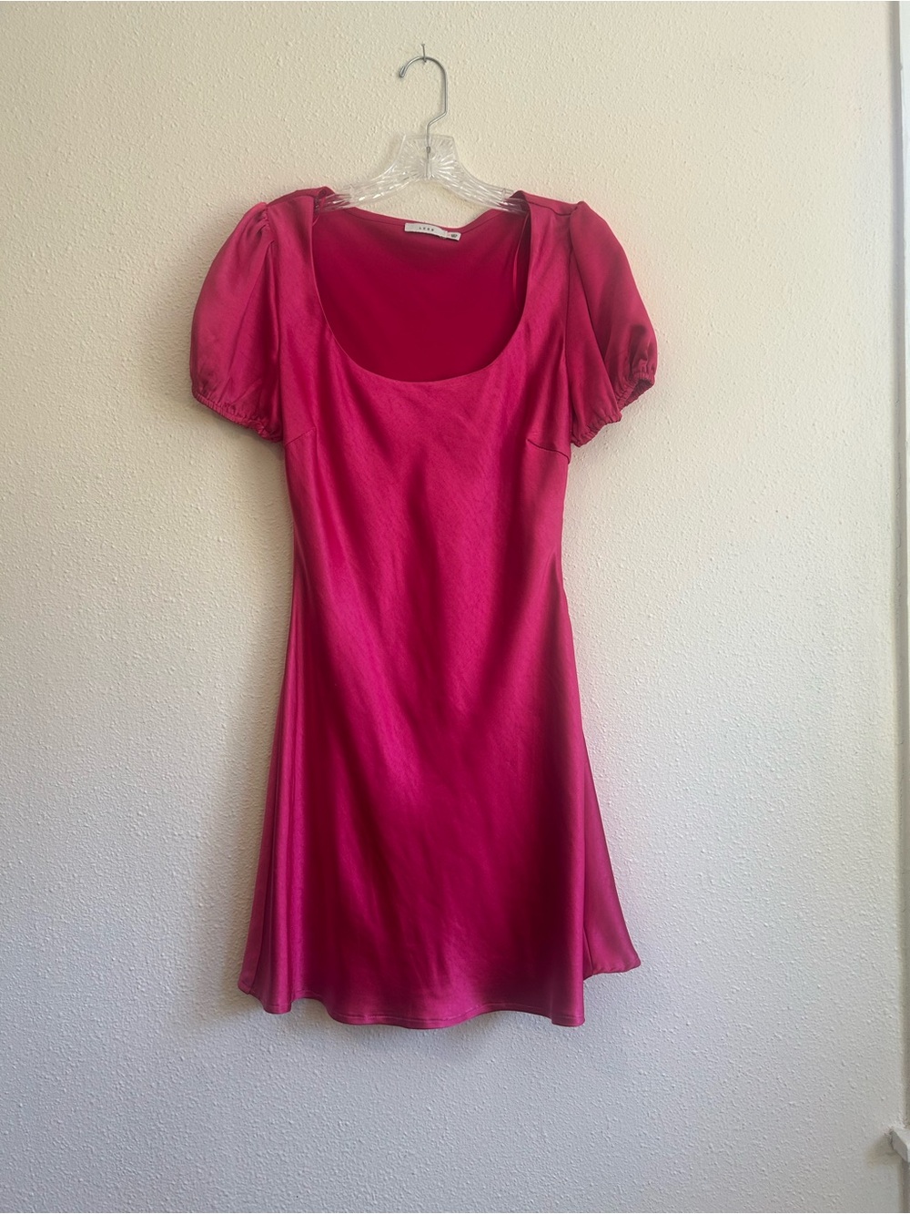 Lush Hot Pink Babydoll Mini Dress
